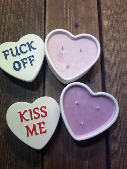 Herz Kerze Schatulle mit Statement.