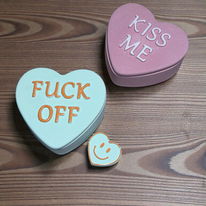 Herz Kerze Schatulle mit Statement.