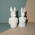 Deko Hasen Paar – handgemachte Unikate aus Gießmasse - Mr und Mrs Rabbit