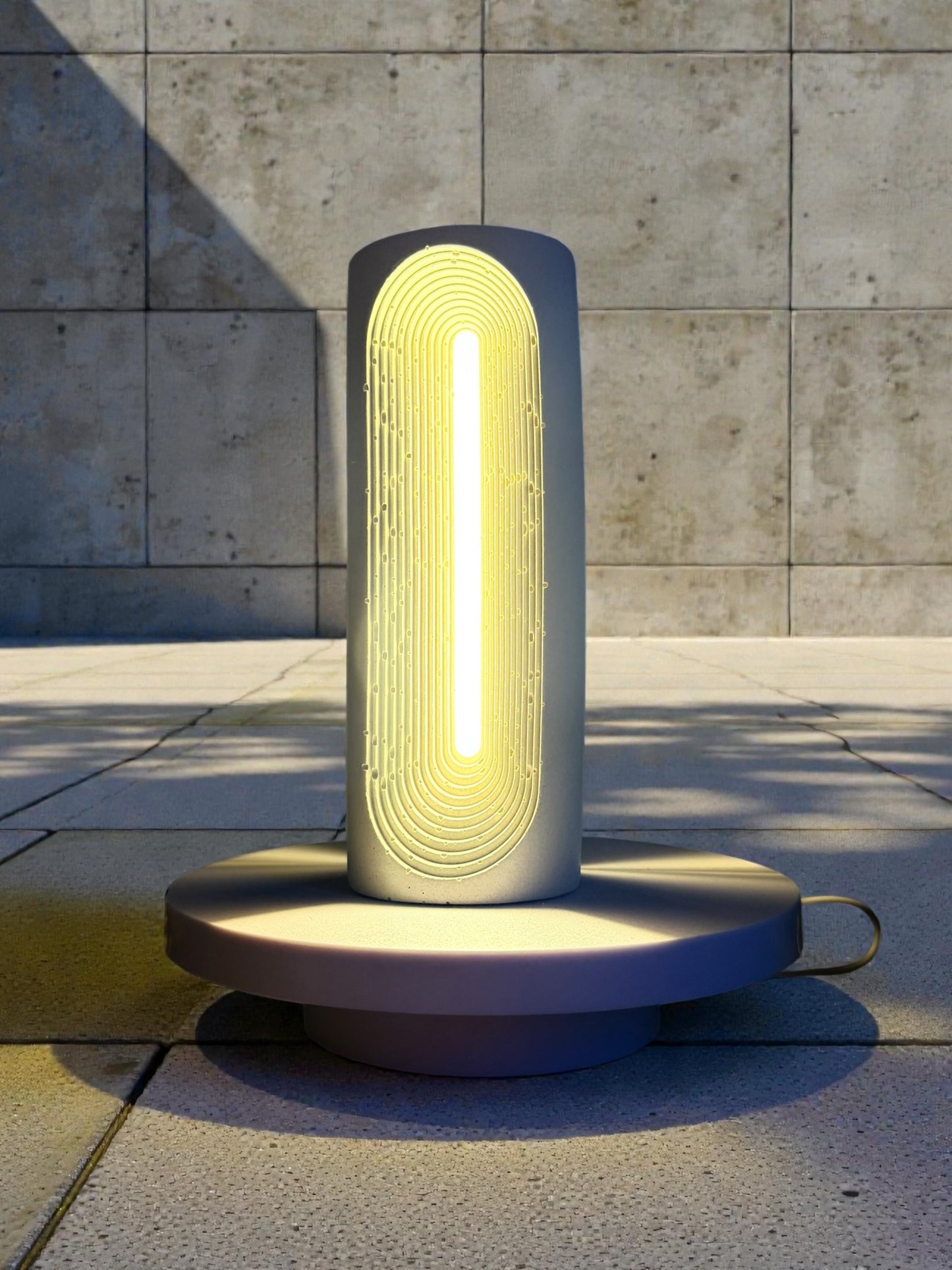 Handgegossene Beton Lampe