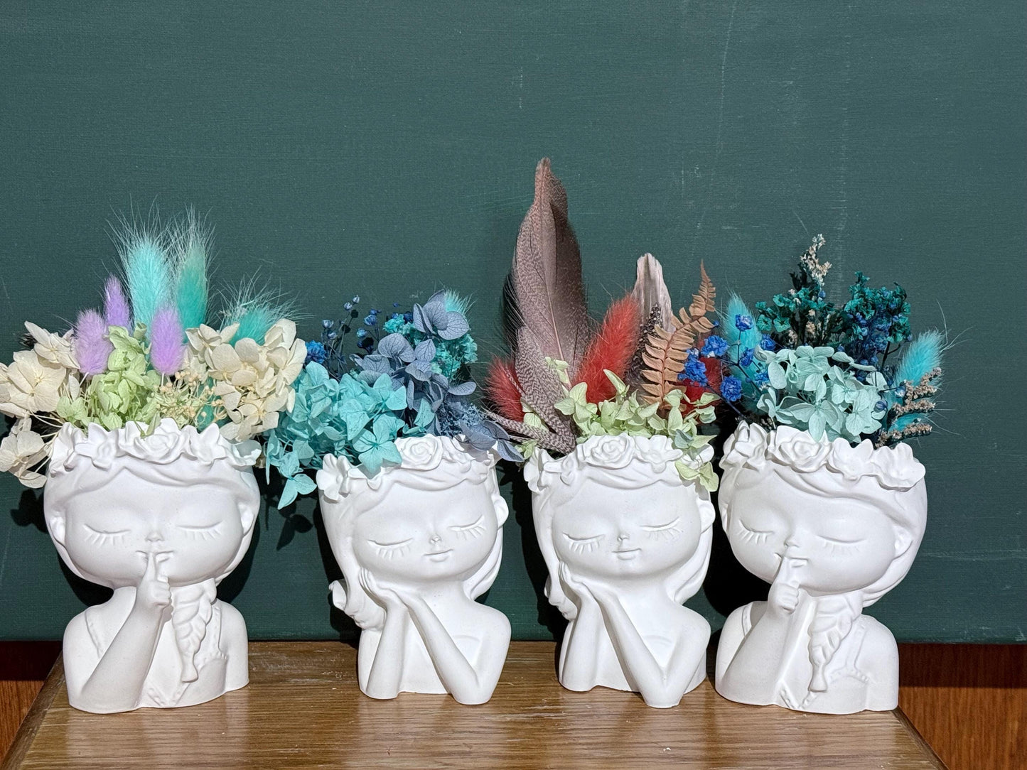 Blumenmädchen , handgegossen aus Gießmasse , Helga , Hannelore und Renate