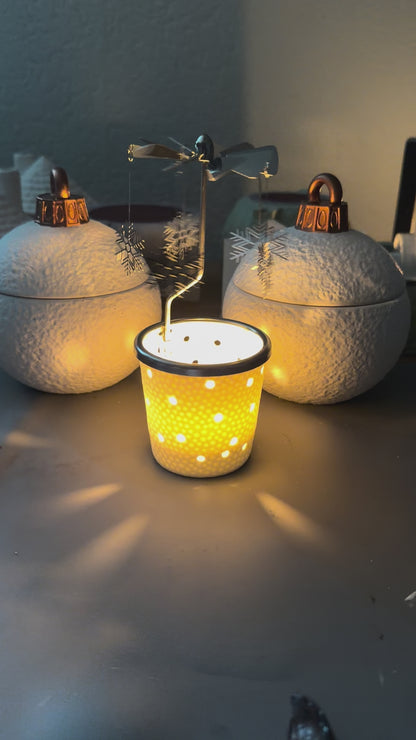 Teelichthalter aus Porzellan mit Propeller - Set